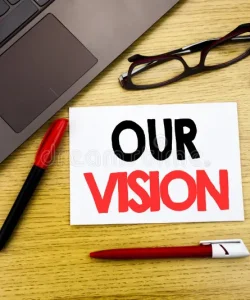 handwritten-text-caption-showing-our-vision-business-concept-writing-marketing-strategy-vision-written-paper-wooden-110894872